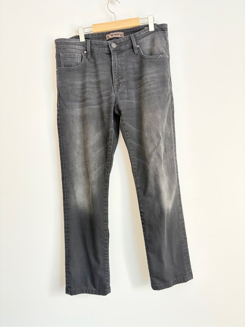 34 Heritage Courage Mid Rise Straight Black Jeans Quiet Luxury Minimalist 36/34